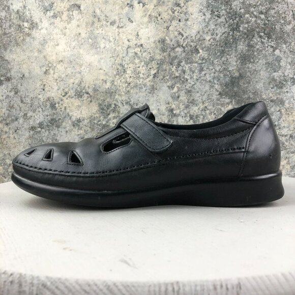 SAS Women's Size 9.5M Roamer Black Leather Mary Jane Hook & Loop Comfort Shoes - Picture 6 of 16